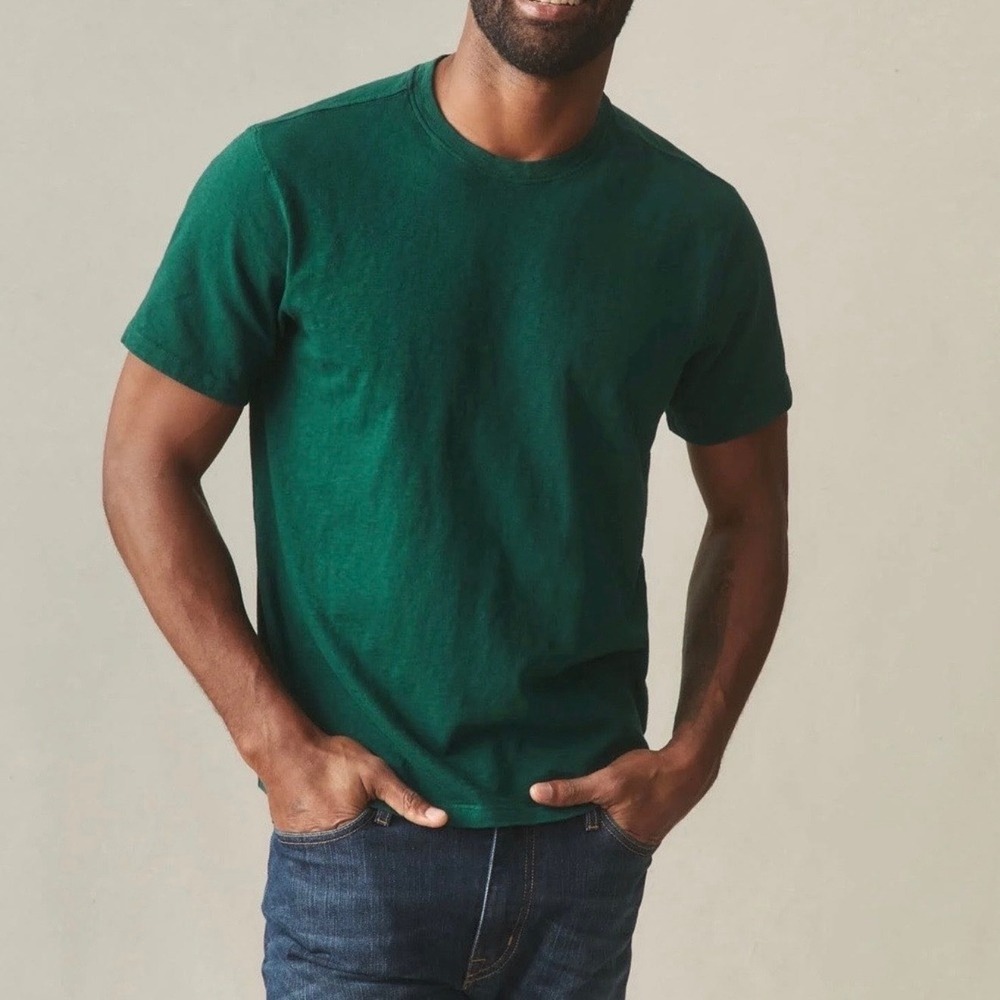 NWOT American Giant Men's Botanical Garden Green Premium Slub Crew Tee Size S